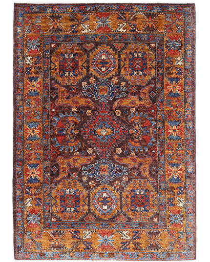 Humna 4' 0" X 5' 9" Hand Knotted Wool Rug 4' 0" X 5' 9" (122 X 175) / Taupe / Wool