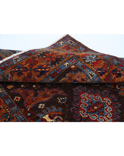 Humna 3' 1" X 4' 10" Hand Knotted Wool Rug 3' 1" X 4' 10" (94 X 147) / Brown / Wool