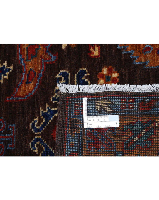 Humna 3' 1" X 4' 10" Hand Knotted Wool Rug 3' 1" X 4' 10" (94 X 147) / Brown / Wool