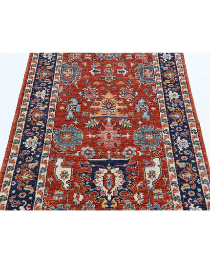 Humna 3' 2" X 4' 10" Hand Knotted Wool Rug 3' 2" X 4' 10" (97 X 147) / Rust / Wool
