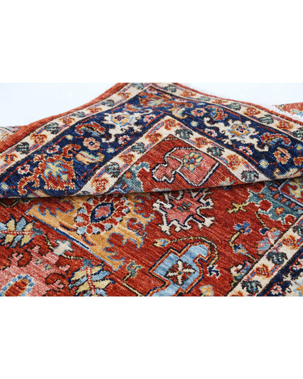 Humna 3' 2" X 4' 10" Hand Knotted Wool Rug 3' 2" X 4' 10" (97 X 147) / Rust / Wool