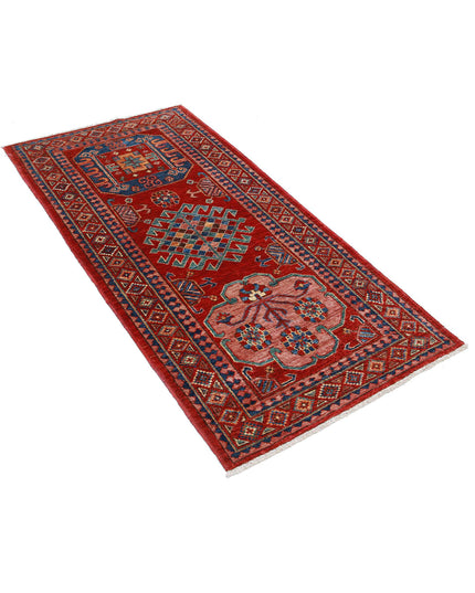Humna 2' 10" X 5' 10" Hand Knotted Wool Rug 2' 10" X 5' 10" (86 X 178) / Red / Wool