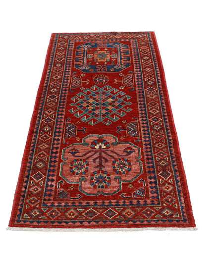 Humna 2' 10" X 5' 10" Hand Knotted Wool Rug 2' 10" X 5' 10" (86 X 178) / Red / Wool