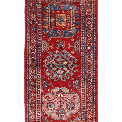 Humna 2' 10" X 5' 10" Hand Knotted Wool Rug 2' 10" X 5' 10" (86 X 178) / Red / Wool