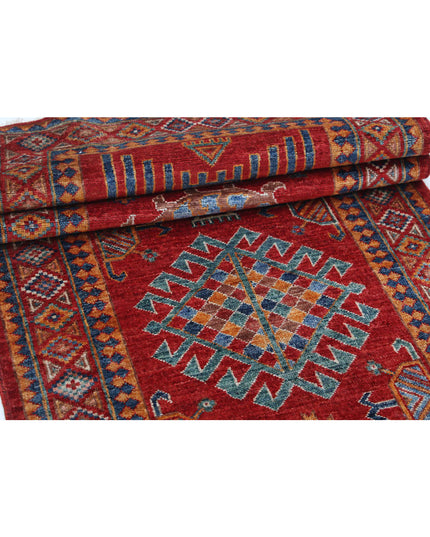 Humna 2' 10" X 8' 3" Hand Knotted Wool Rug 2' 10" X 8' 3" (86 X 251) / Red / Wool