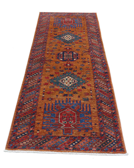 Humna 2' 8" X 7' 7" Hand Knotted Wool Rug 2' 8" X 7' 7" (81 X 231) / Gold / Wool