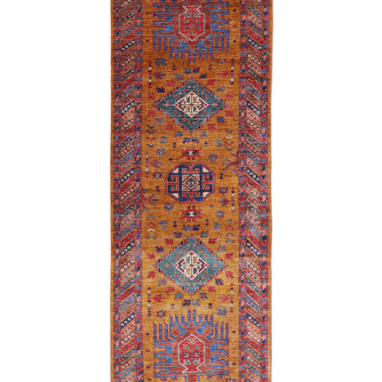 Humna 2' 8" X 7' 7" Hand Knotted Wool Rug 2' 8" X 7' 7" (81 X 231) / Gold / Wool