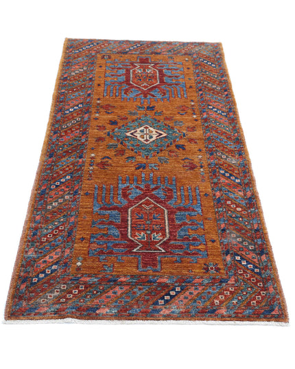 Humna 2' 7" X 5' 10" Hand Knotted Wool Rug 2' 7" X 5' 10" (79 X 178) / Gold / Wool