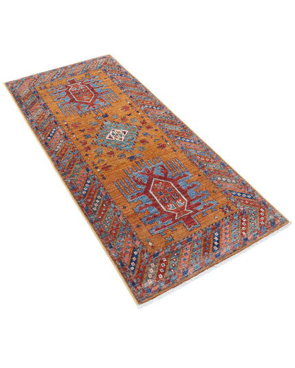 Humna 2' 8" X 5' 9" Hand Knotted Wool Rug 2' 8" X 5' 9" (81 X 175) / Gold / Wool