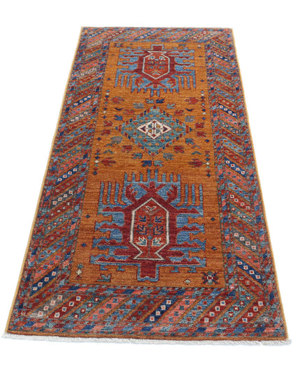 Humna 2' 8" X 5' 9" Hand Knotted Wool Rug 2' 8" X 5' 9" (81 X 175) / Gold / Wool