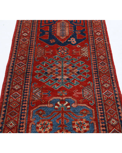 Humna 2' 9" X 5' 10" Hand Knotted Wool Rug 2' 9" X 5' 10" (84 X 178) / Red / Wool