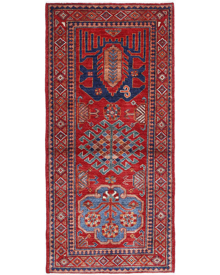 Humna 2' 9" X 5' 10" Hand Knotted Wool Rug 2' 9" X 5' 10" (84 X 178) / Red / Wool