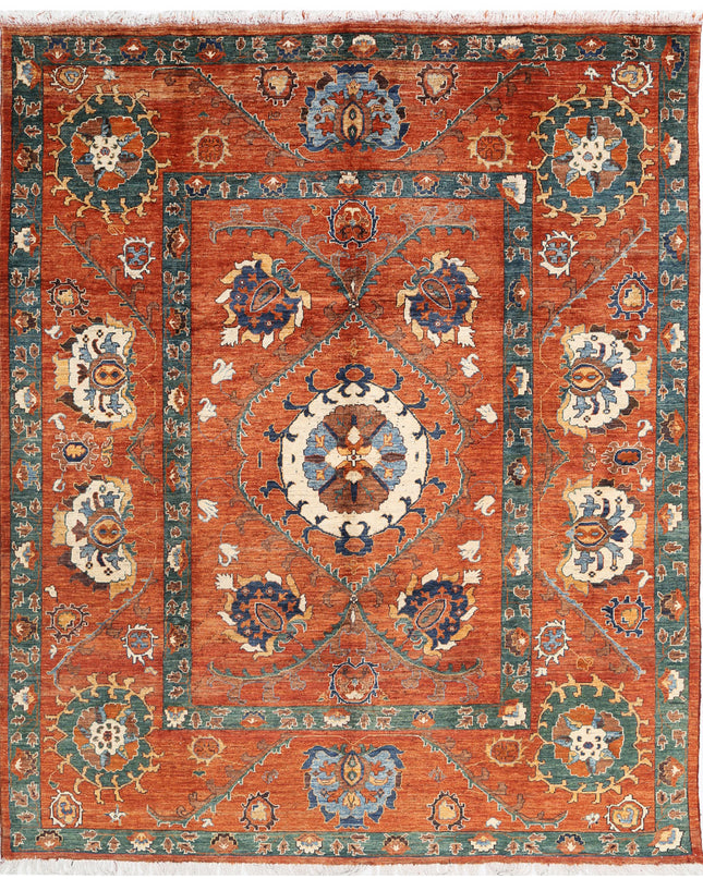 Humna 8' 3" X 10' 0" Hand Knotted Wool Rug 8' 3" X 10' 0" (251 X 305) / Rust / Wool