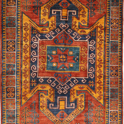 Humna 4' 2" X 6' 3" Hand Knotted Wool Rug 4' 2" X 6' 3" (127 X 191) / Red / Wool