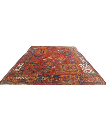 Humna 10' 7" X 13' 11" Hand Knotted Wool Rug 10' 7" X 13' 11" (322 X 424) / Rust / Wool