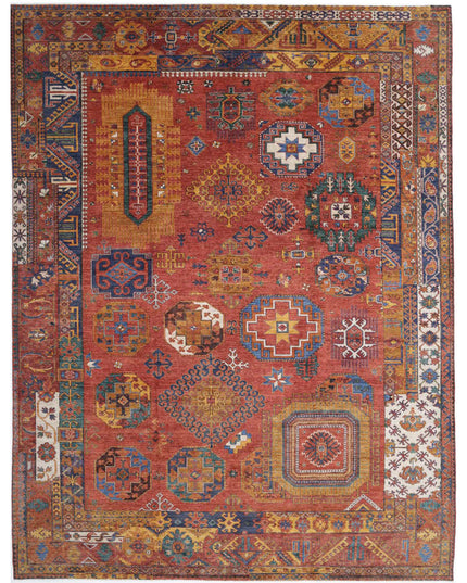 Humna 10' 7" X 13' 11" Hand Knotted Wool Rug 10' 7" X 13' 11" (322 X 424) / Rust / Wool