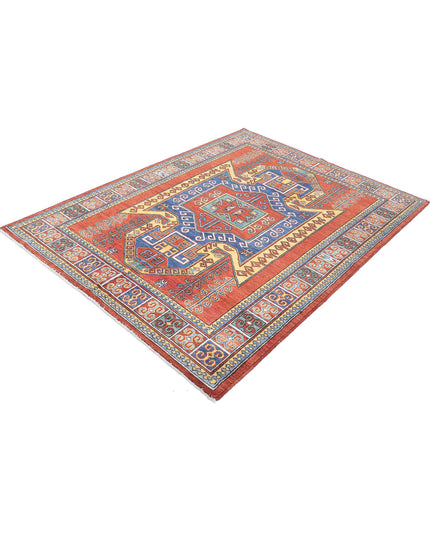 Humna 4' 10" X 6' 7" Hand Knotted Wool Rug 4' 10" X 6' 7" (147 X 201) / Red / Wool