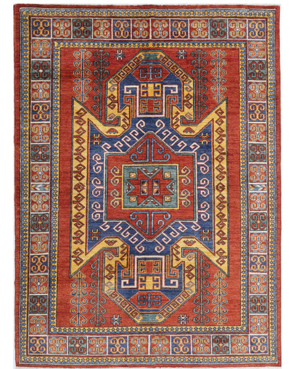 Humna 4' 10" X 6' 7" Hand Knotted Wool Rug 4' 10" X 6' 7" (147 X 201) / Red / Wool