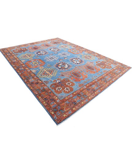Humna 9' 3" X 12' 0" Hand Knotted Wool Rug 9' 3" X 12' 0" (282 X 366) / Blue / Wool