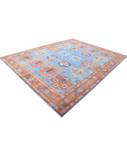 Humna 9' 3" X 12' 0" Hand Knotted Wool Rug 9' 3" X 12' 0" (282 X 366) / Blue / Wool