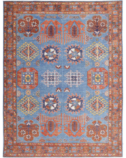 Humna 9' 3" X 12' 0" Hand Knotted Wool Rug 9' 3" X 12' 0" (282 X 366) / Blue / Wool