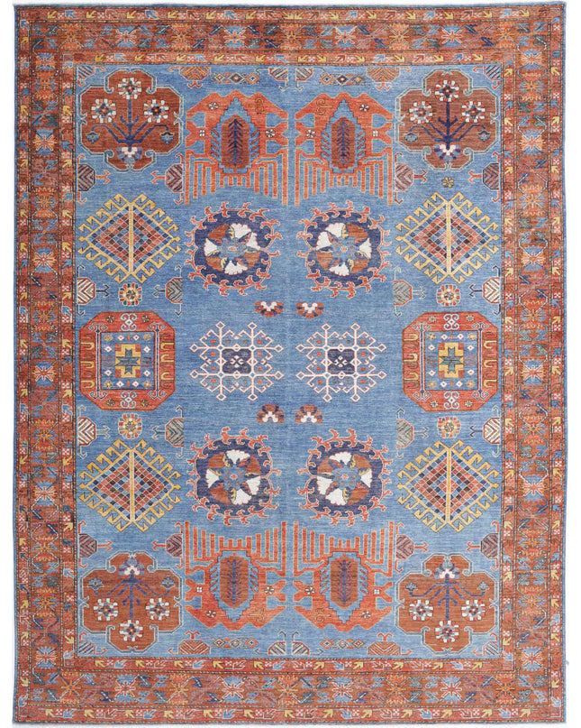 Humna 9' 3" X 12' 0" Hand Knotted Wool Rug 9' 3" X 12' 0" (282 X 366) / Blue / Wool