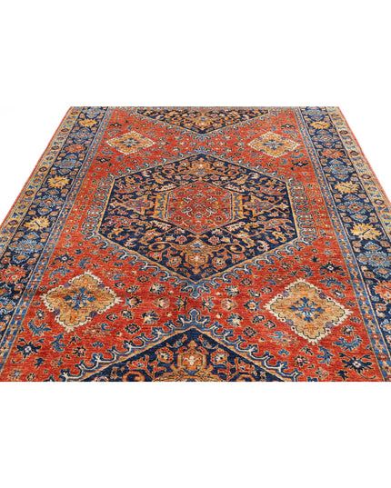 Humna 6' 8" X 9' 10" Hand Knotted Wool Rug 6' 8" X 9' 10" (203 X 300) / Rust / Wool