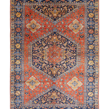 Humna 6' 8" X 9' 10" Hand Knotted Wool Rug 6' 8" X 9' 10" (203 X 300) / Rust / Wool