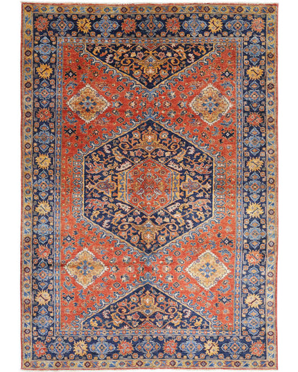Humna 6' 8" X 9' 10" Hand Knotted Wool Rug 6' 8" X 9' 10" (203 X 300) / Rust / Wool