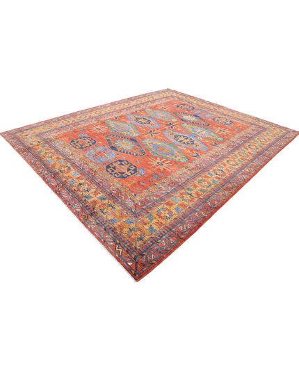 Humna 9' 5" X 11' 8" Hand Knotted Wool Rug 9' 5" X 11' 8" (287 X 356) / Rust / Wool