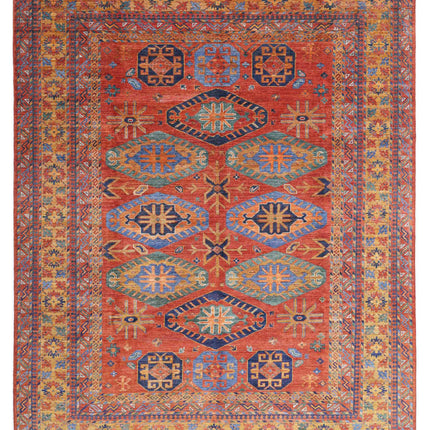 Humna 9' 5" X 11' 8" Hand Knotted Wool Rug 9' 5" X 11' 8" (287 X 356) / Rust / Wool