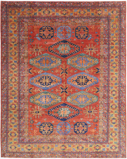 Humna 9' 5" X 11' 8" Hand Knotted Wool Rug 9' 5" X 11' 8" (287 X 356) / Rust / Wool