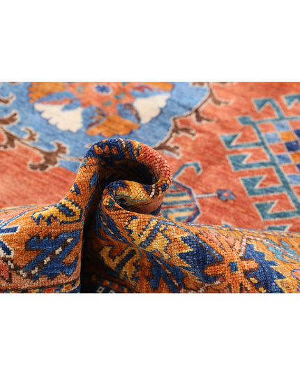 Humna 5' 10" X 8' 3" Hand Knotted Wool Rug 5' 10" X 8' 3" (178 X 251) / Red / Wool