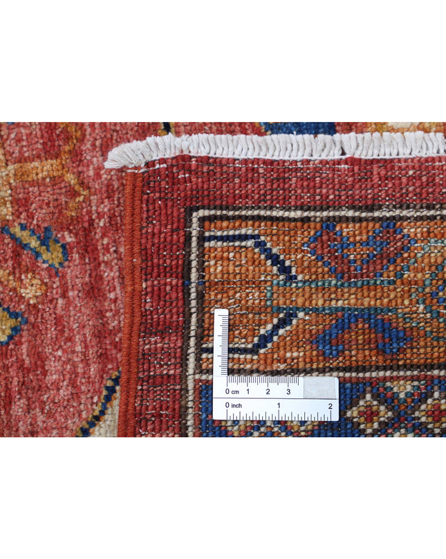 Humna 5' 2" X 7' 6" Hand Knotted Wool Rug 5' 2" X 7' 6" (158 X 229) / Red / Wool