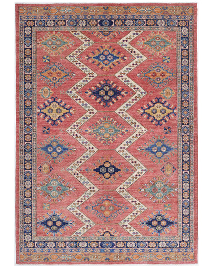 Humna 5' 2" X 7' 6" Hand Knotted Wool Rug 5' 2" X 7' 6" (158 X 229) / Red / Wool