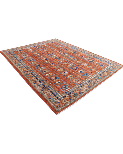 Humna 7' 10" X 9' 9" Hand Knotted Wool Rug 7' 10" X 9' 9" (239 X 297) / Red / Wool