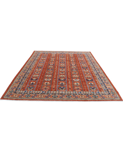 Humna 7' 10" X 9' 9" Hand Knotted Wool Rug 7' 10" X 9' 9" (239 X 297) / Red / Wool
