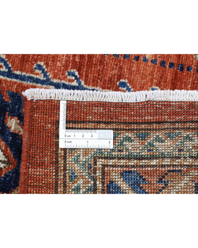 Humna 7' 10" X 9' 9" Hand Knotted Wool Rug 7' 10" X 9' 9" (239 X 297) / Red / Wool