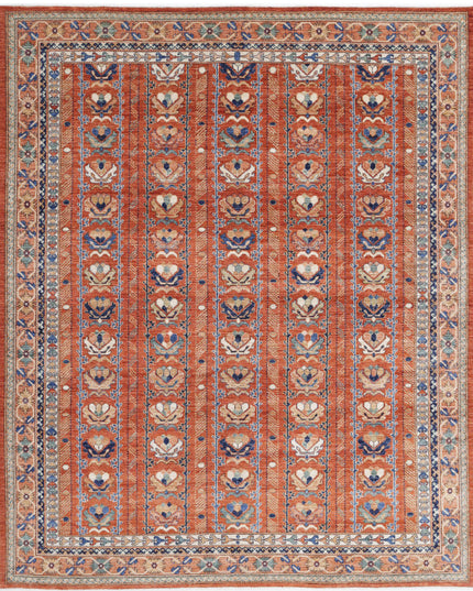 Humna 7' 10" X 9' 9" Hand Knotted Wool Rug 7' 10" X 9' 9" (239 X 297) / Red / Wool