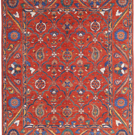 Humna 8' 4" X 10' 1" Hand Knotted Wool Rug 8' 4" X 10' 1" (254 X 307) / Red / Wool