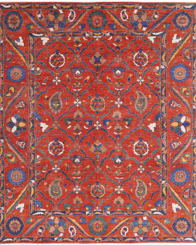 Humna 8' 4" X 10' 1" Hand Knotted Wool Rug 8' 4" X 10' 1" (254 X 307) / Red / Wool