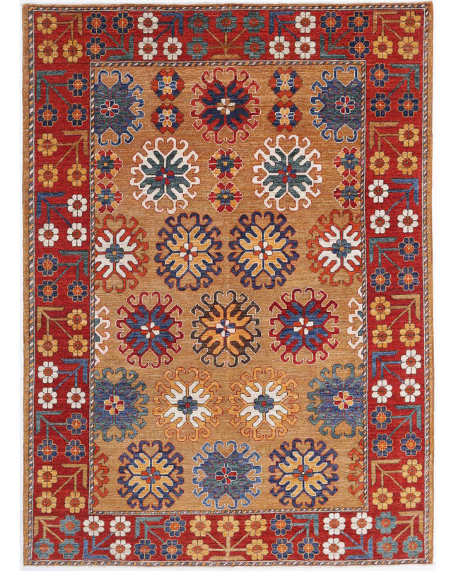 Humna 6' 10" X 9' 5" Hand Knotted Wool Rug 6' 10" X 9' 5" (208 X 287) / Gold / Wool