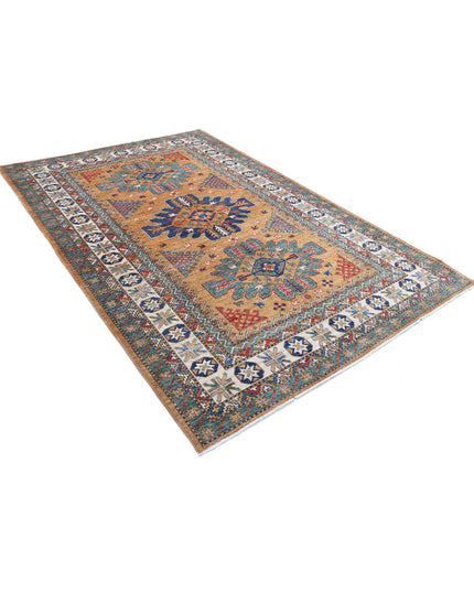 Humna 5' 11" X 9' 0" Hand Knotted Wool Rug 5' 11" X 9' 0" (180 X 274) / Gold / Wool