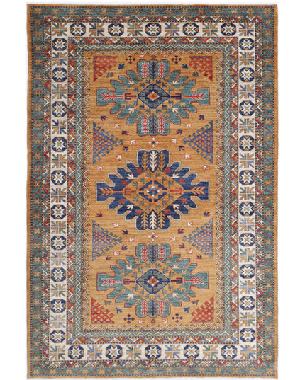 Humna 5' 11" X 9' 0" Hand Knotted Wool Rug 5' 11" X 9' 0" (180 X 274) / Gold / Wool