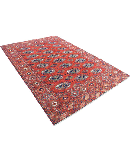 Humna 6' 7" X 9' 7" Hand Knotted Wool Rug 6' 7" X 9' 7" (201 X 292) / Red / Wool