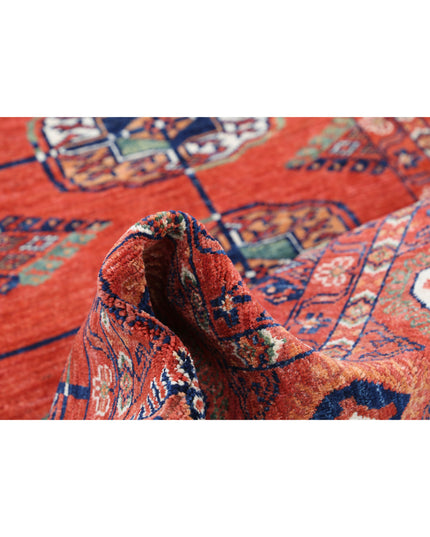 Humna 6' 7" X 9' 7" Hand Knotted Wool Rug 6' 7" X 9' 7" (201 X 292) / Red / Wool