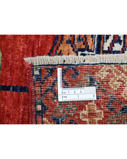 Humna 6' 7" X 9' 7" Hand Knotted Wool Rug 6' 7" X 9' 7" (201 X 292) / Red / Wool