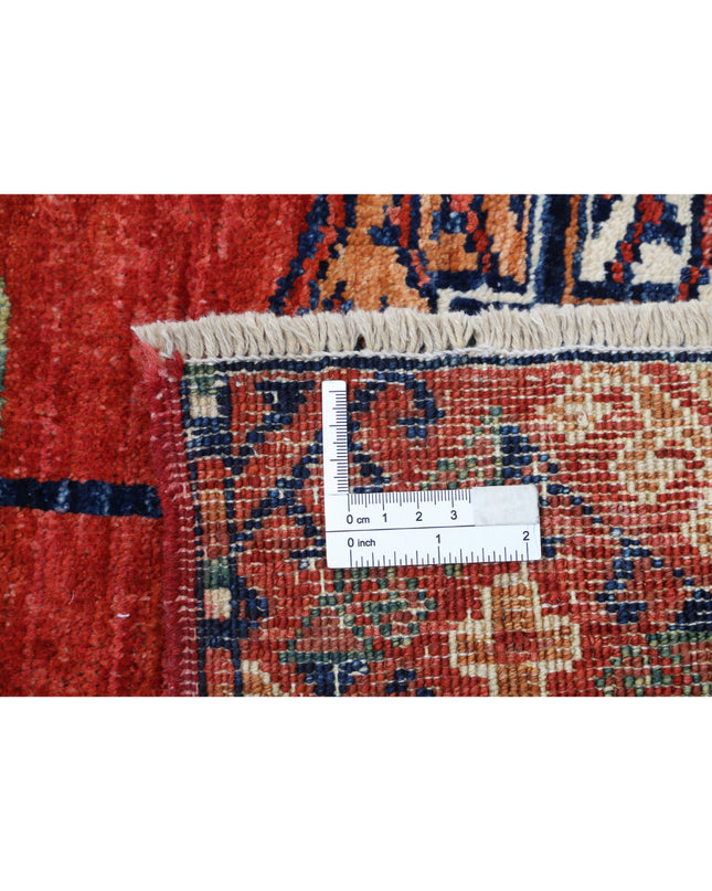 Humna 6' 7" X 9' 7" Hand Knotted Wool Rug 6' 7" X 9' 7" (201 X 292) / Red / Wool