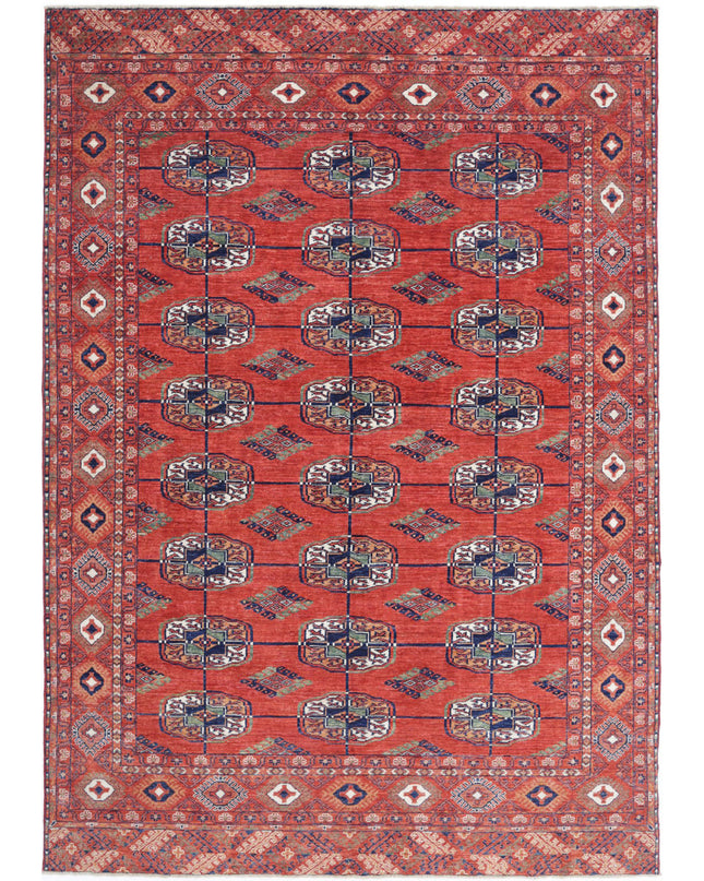 Humna 6' 7" X 9' 7" Hand Knotted Wool Rug 6' 7" X 9' 7" (201 X 292) / Red / Wool