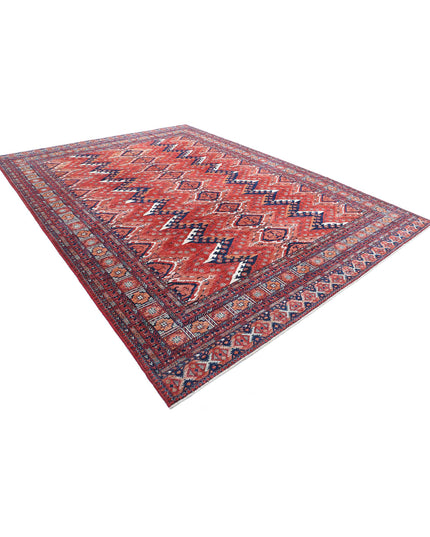 Humna 10' 1" X 13' 9" Hand Knotted Wool Rug 10' 1" X 13' 9" (307 X 419) / Red / Wool